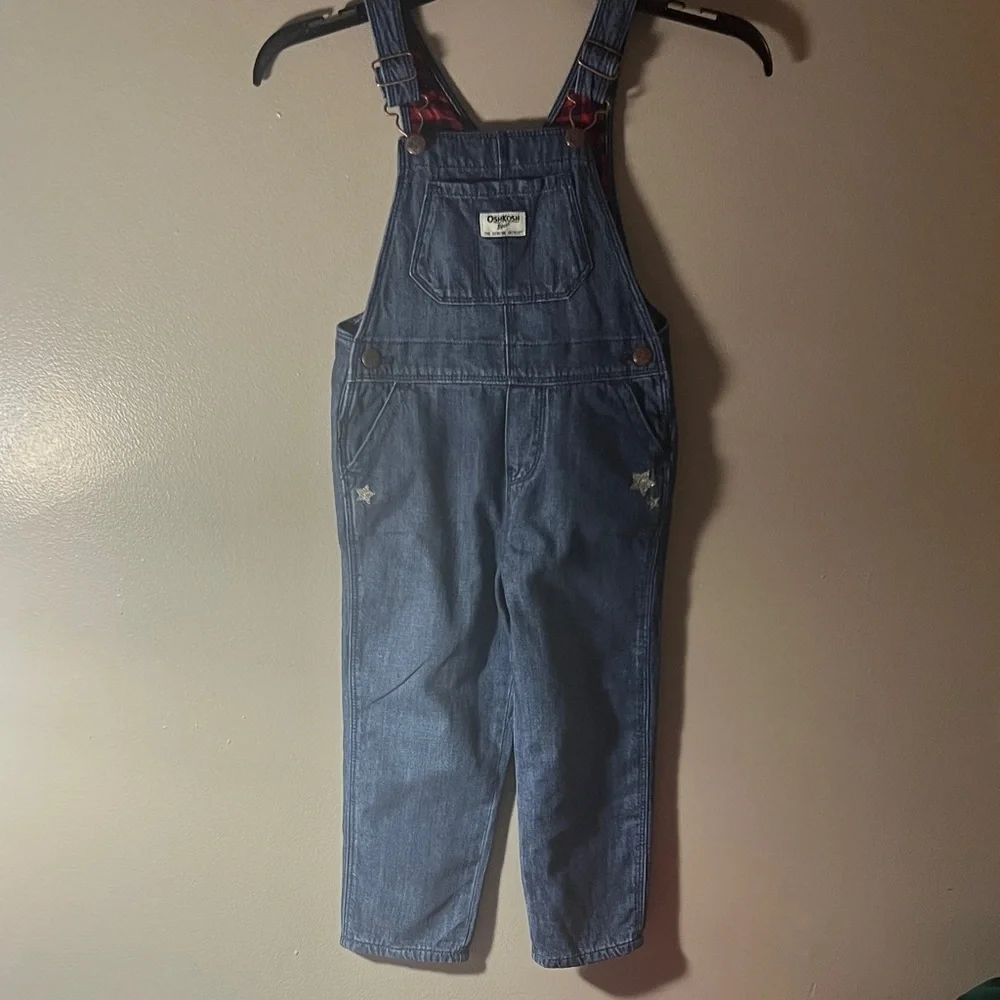 OshKosh B'gosh Dark Blue Denim Overalls with Star Patches